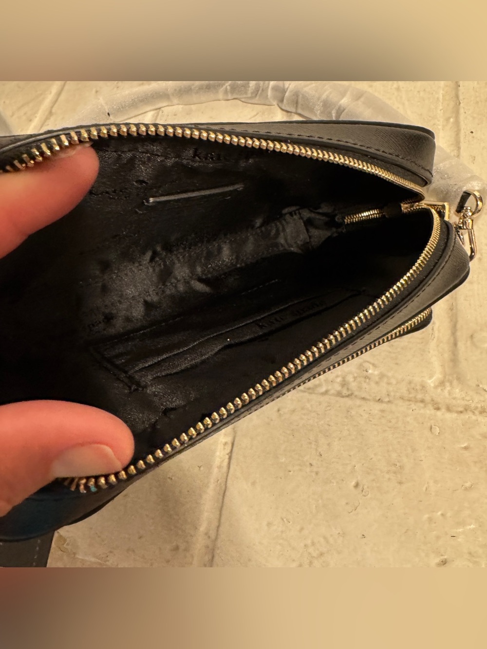 Kate Spade New York Staci Dual Zip Crossbody Bag in Black Saffiano Leather - NWT - Picture 13 of 15
